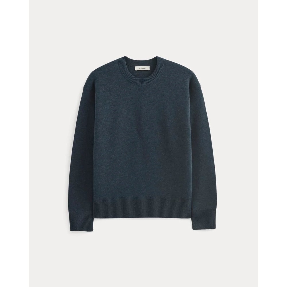 Everlane‎ Luxe Double Knit Organic Cotton Crew Sweater Indigo Medium New W/ Tag